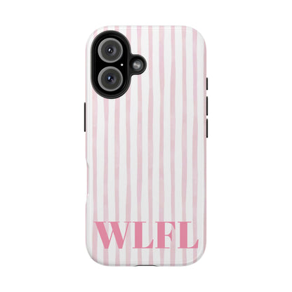 stripped in pink WLFL Iphone case