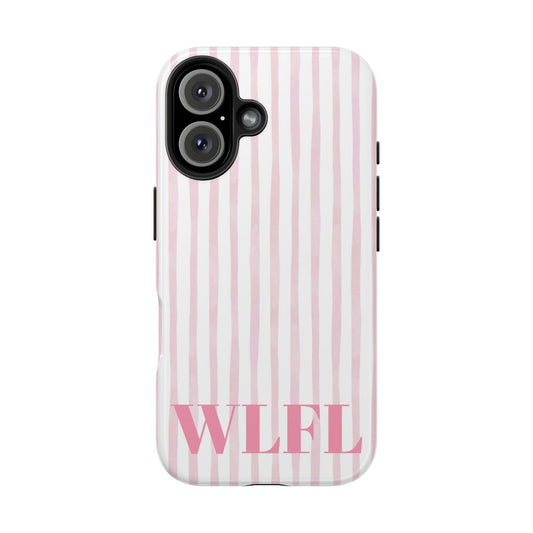 stripped in pink WLFL Iphone case