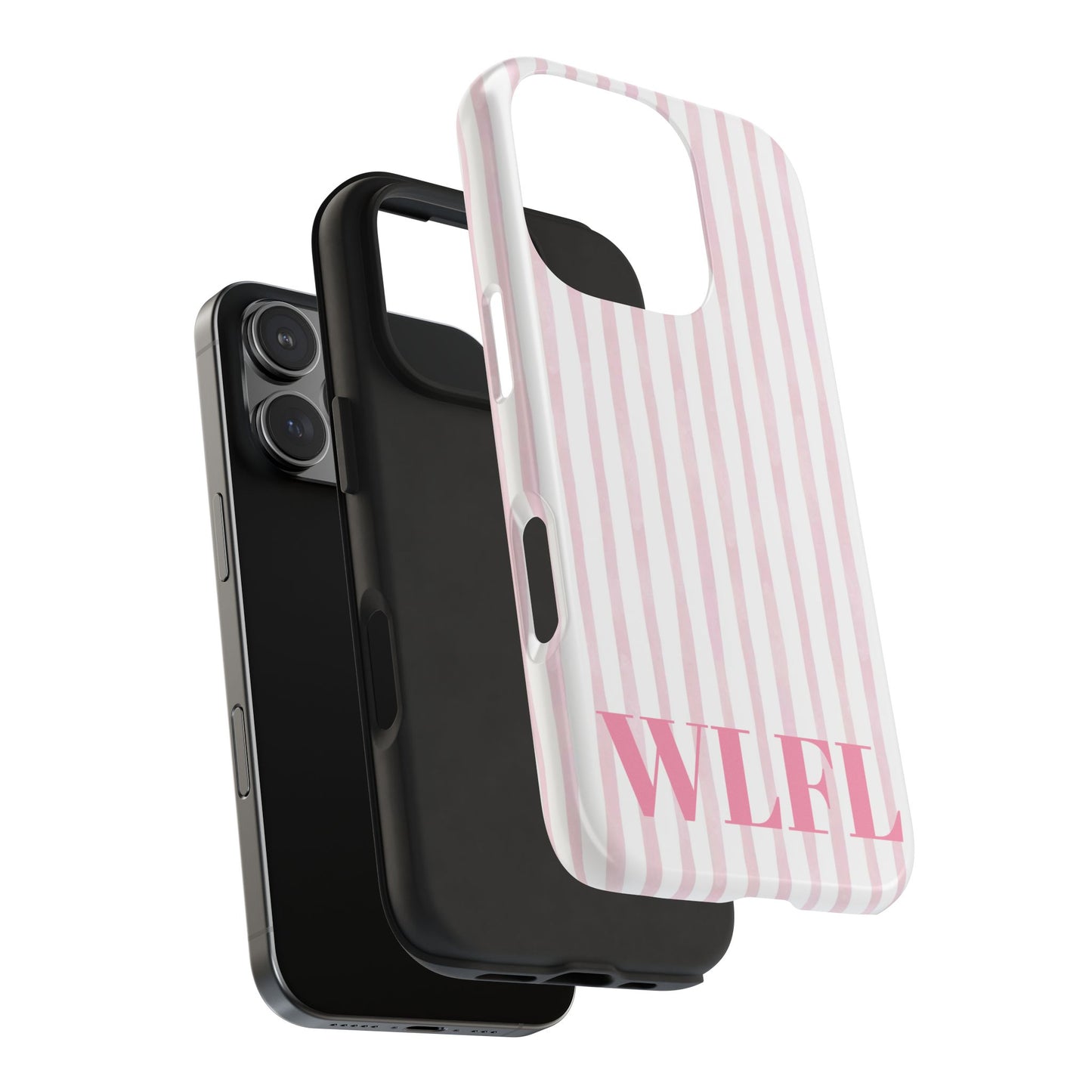 stripped in pink WLFL Iphone case