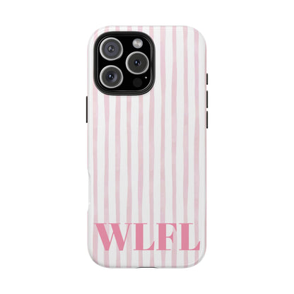stripped in pink WLFL Iphone case
