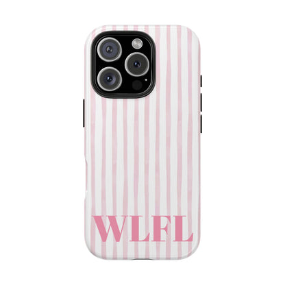 stripped in pink WLFL Iphone case